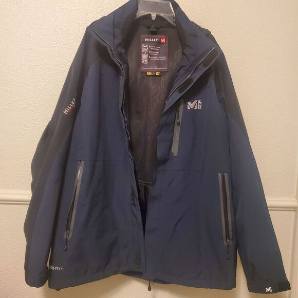 Milley Gore-Tex XCR Waterproof Parka‎ Jacket Mens Size XL Navy Blue Breathable